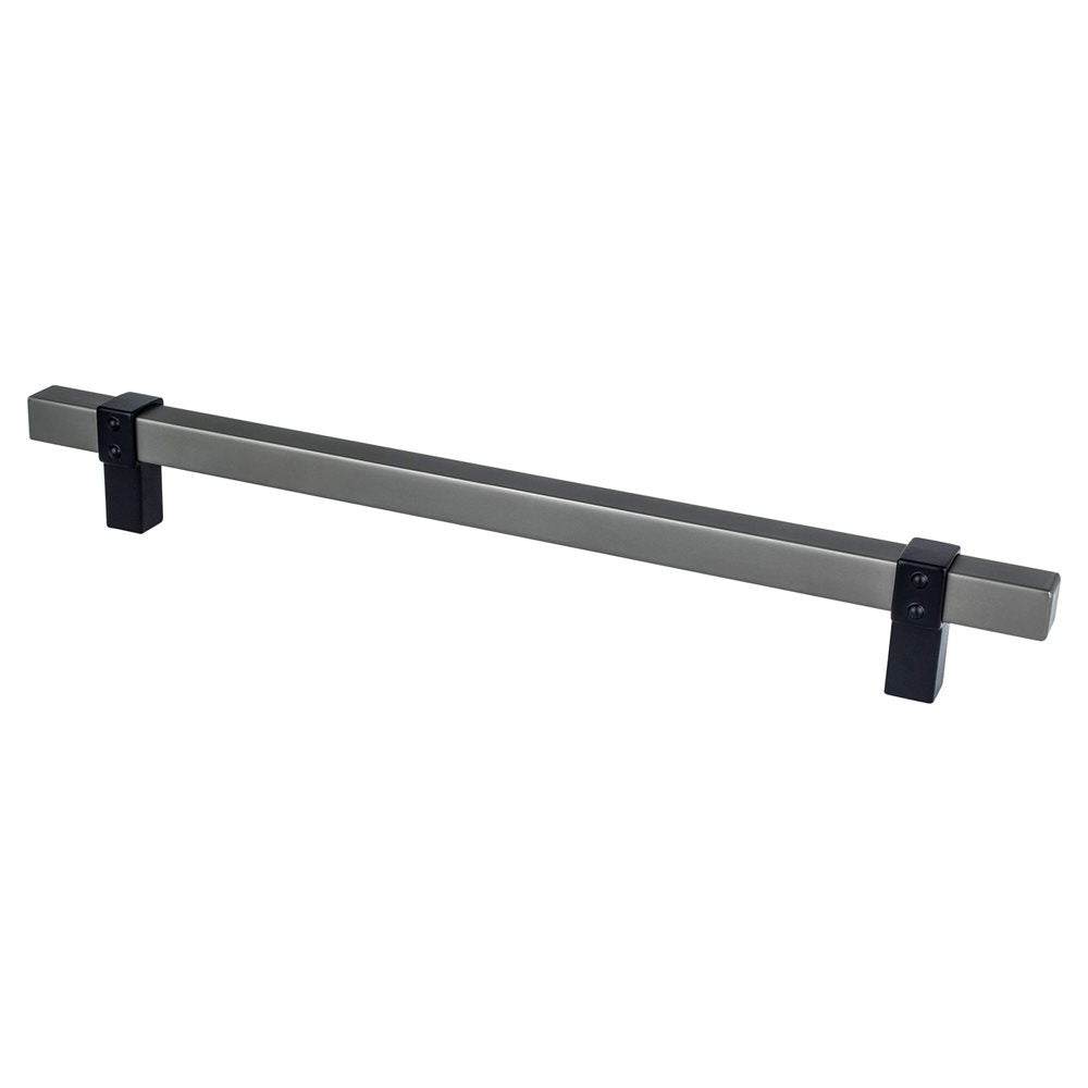 Berenson Rivet Rebel Bar and Posts Pull - 224mm (8-13/16 in) - Slate and Matte Black