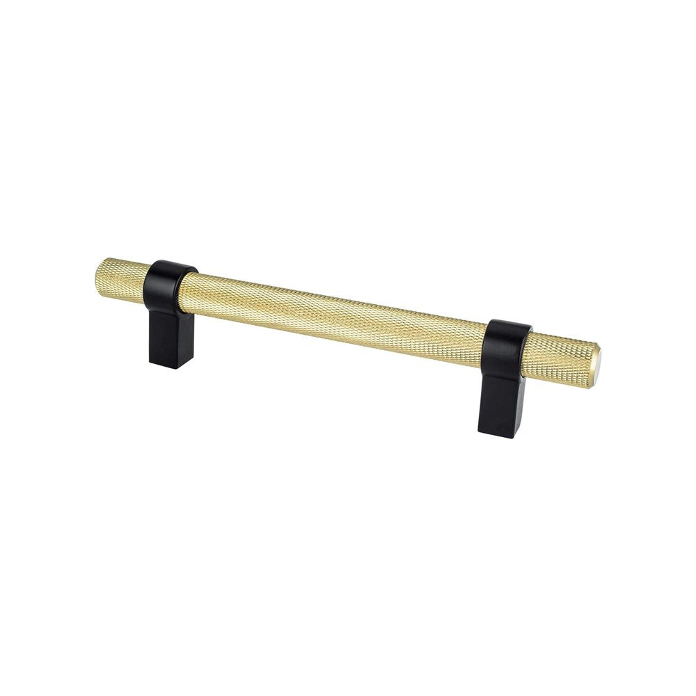 Berenson Radial Reign Bar and Posts Pull - 128mm (5-1/16 in) - Modern Brushed Gold and Matte Black