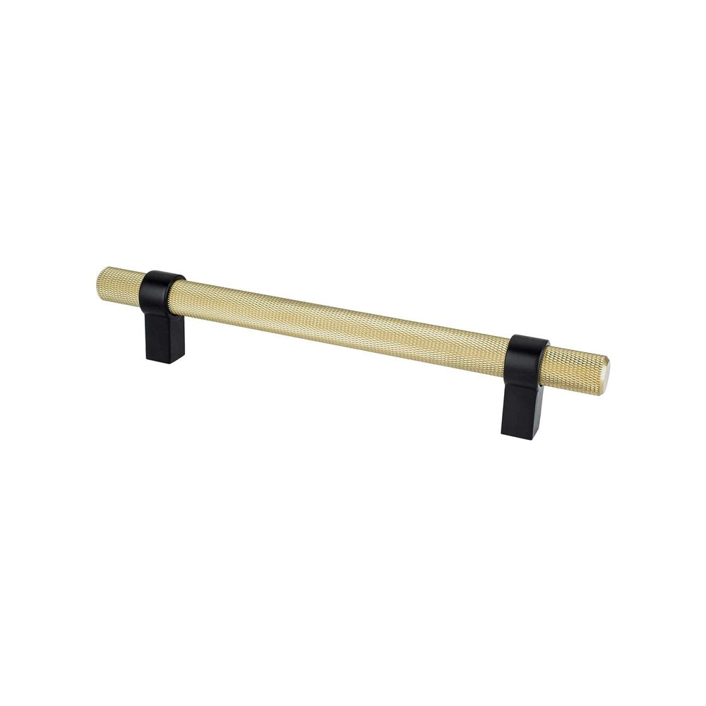 Berenson Radial Reign Bar and Posts Pull - 160mm (6-5/16 in) - Modern Brushed Gold and Matte Black