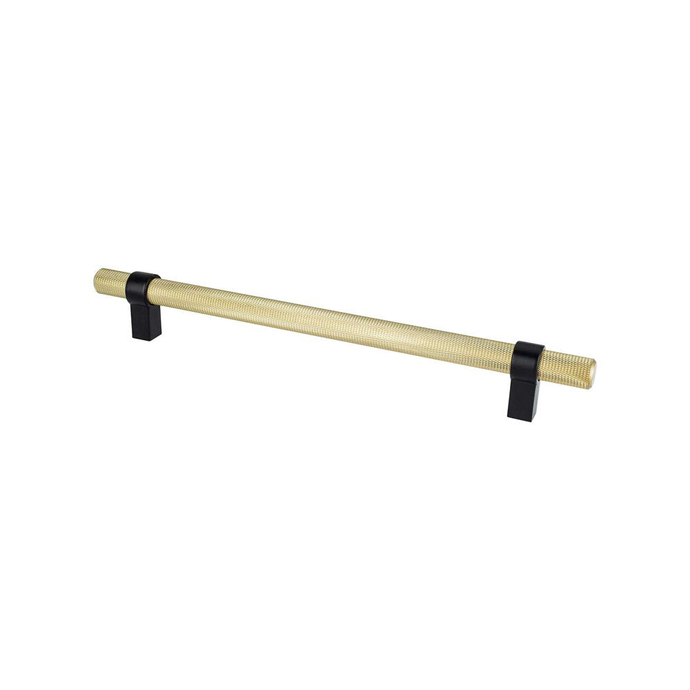 Berenson Radial Reign Bar and Posts Pull - 224mm (8-13/16 in) - Modern Brushed Gold and Matte Black