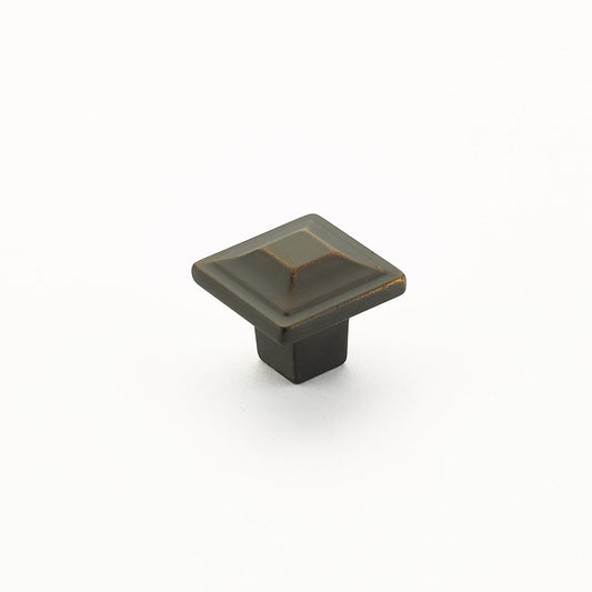 Schaub Menlo Park Square Knob 1-1/4" Ancient Bronze