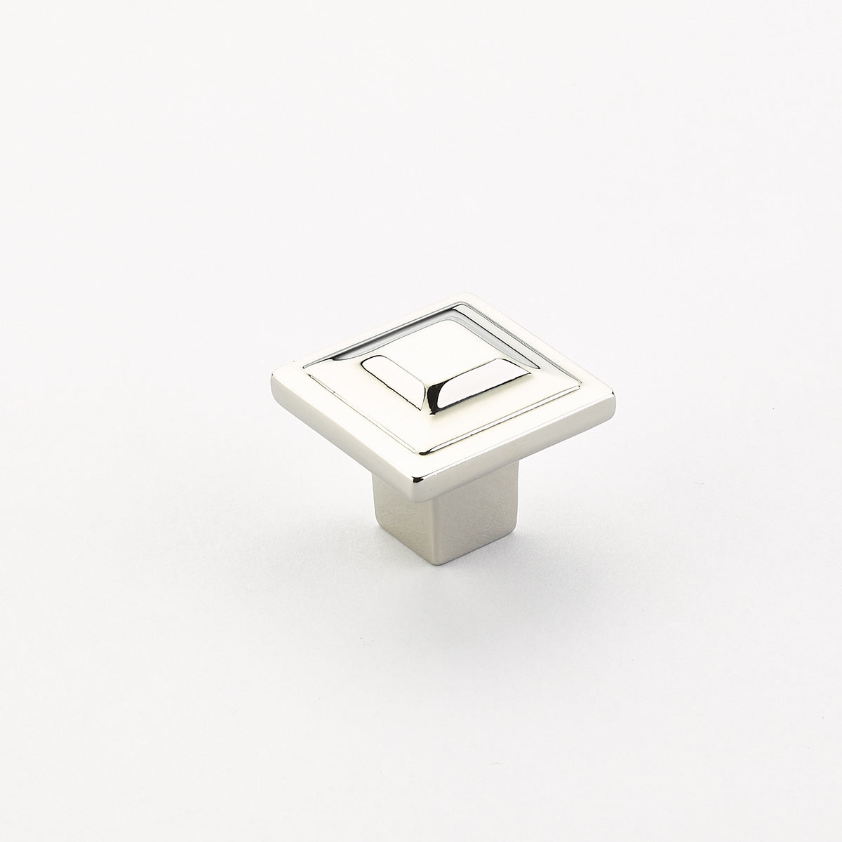 Schaub Menlo Park Square Knob 1-1/4" Polished Nickel