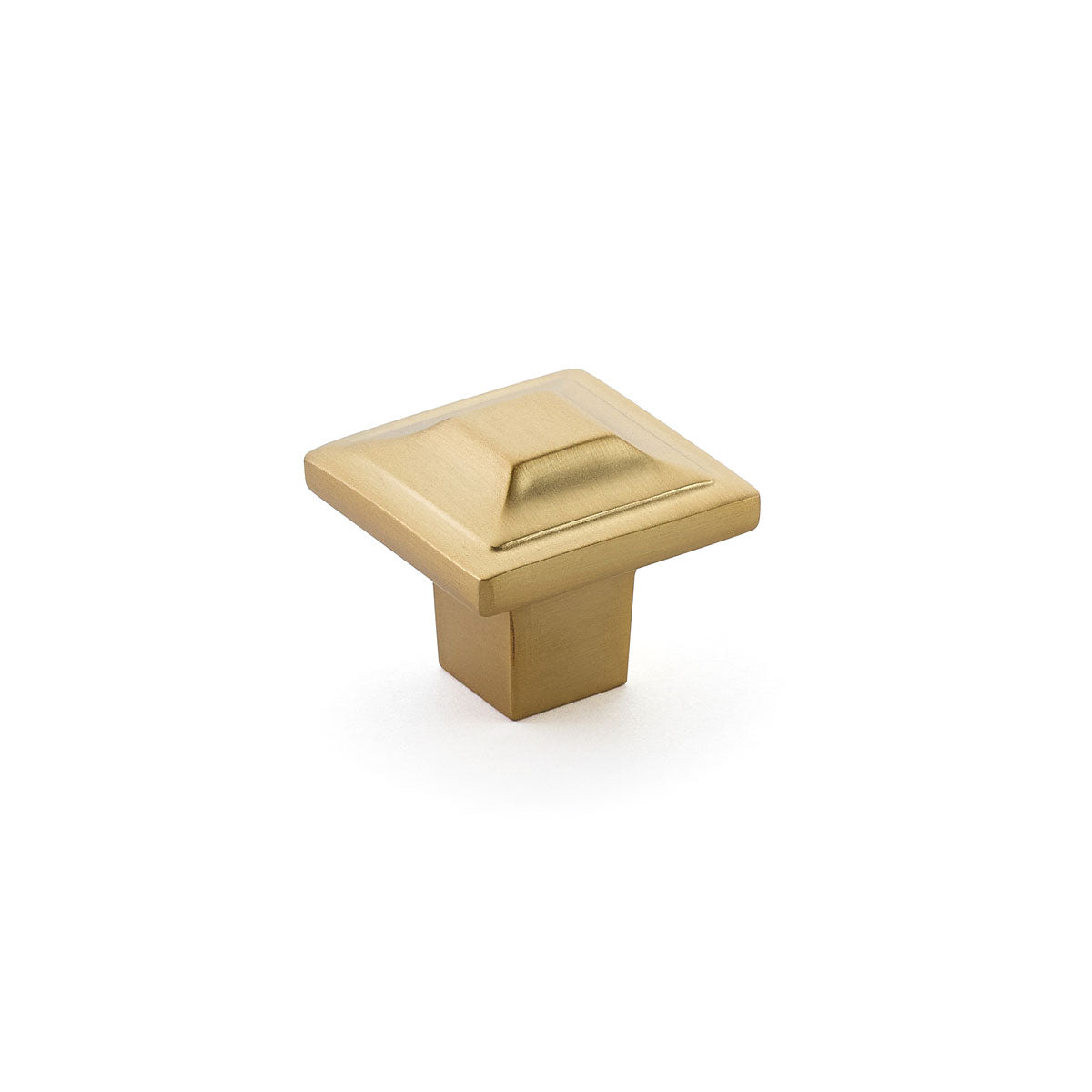 Schaub Menlo Park Square Knob 1-1/4" Signature Satin Brass