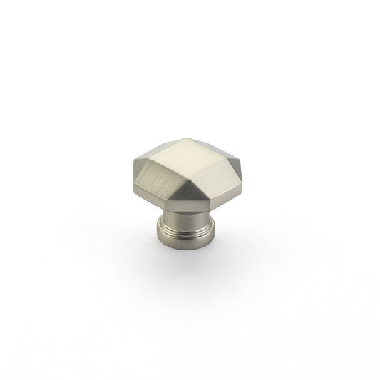 Schaub Menlo Park Faceted Knob 1-1/4" Satin Nickel