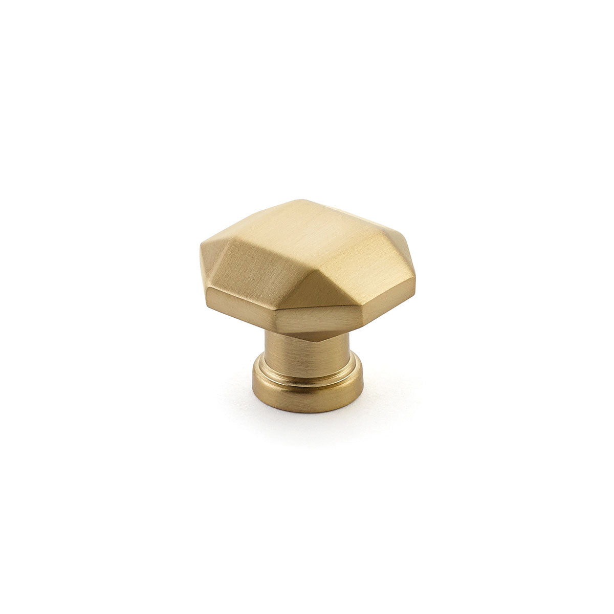 Schaub Menlo Park Faceted Knob 1-1/4" Signature Satin Brass