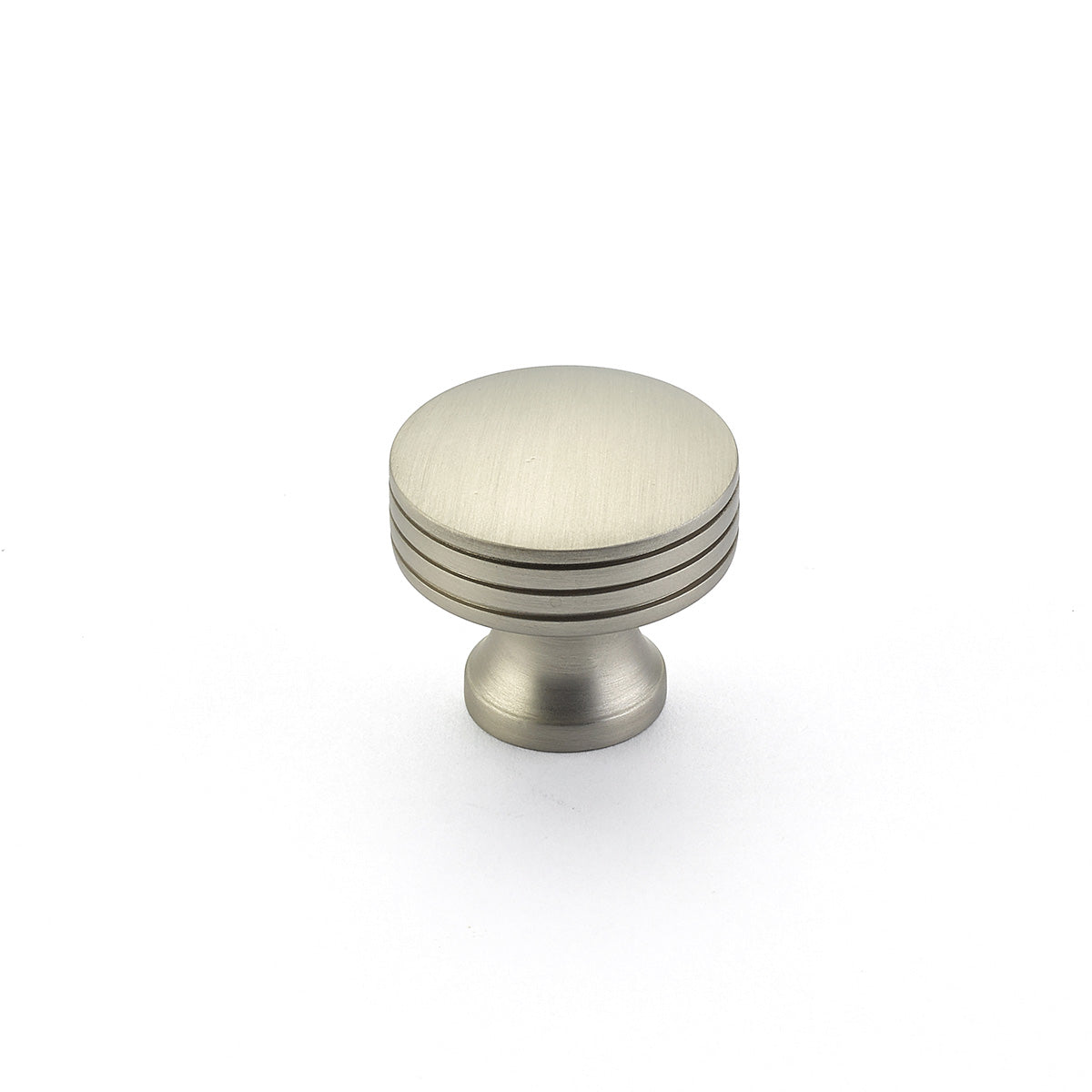 Schaub Menlo Park Ridged Knob 1-1/4" Satin Nickel