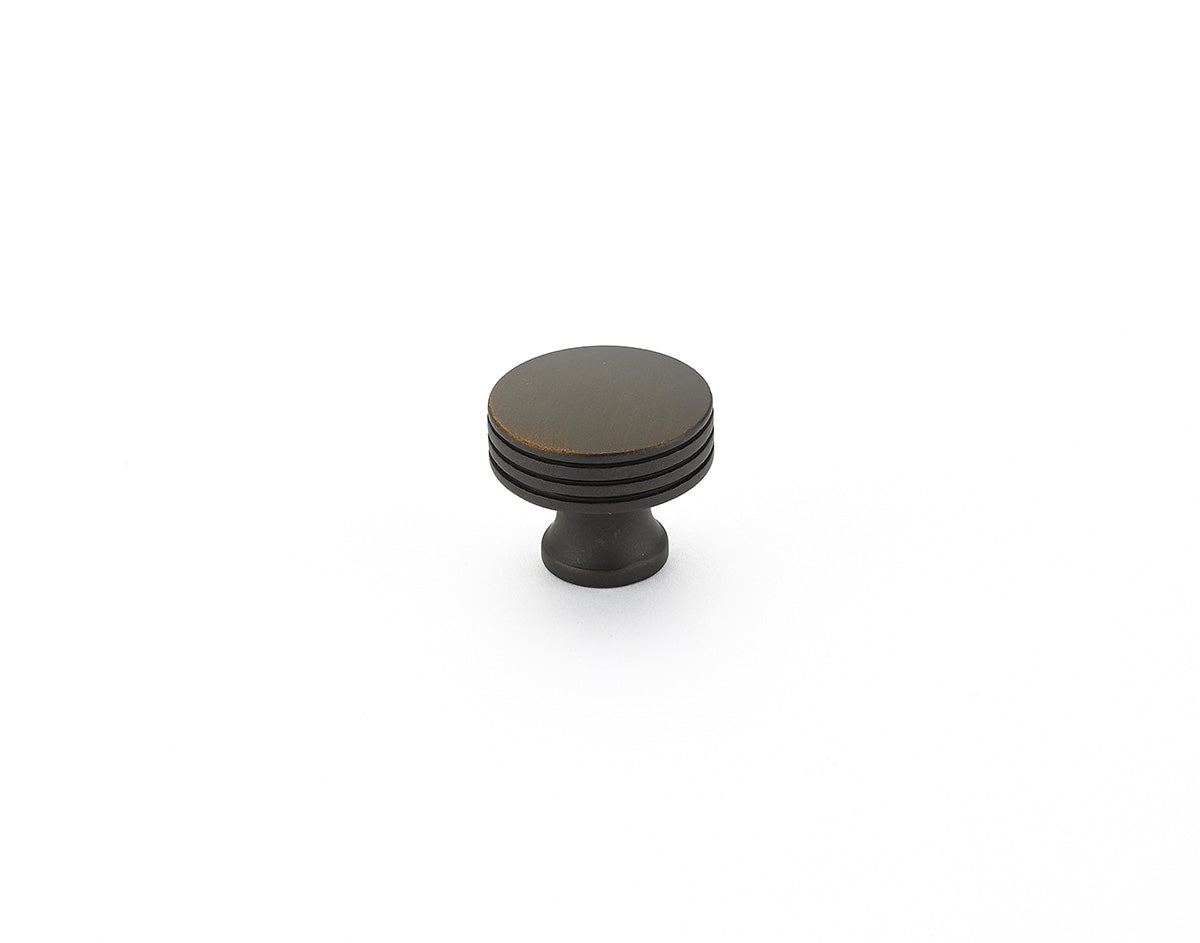 Schaub Menlo Park Ridged Knob 1-1/4" Ancient Bronze