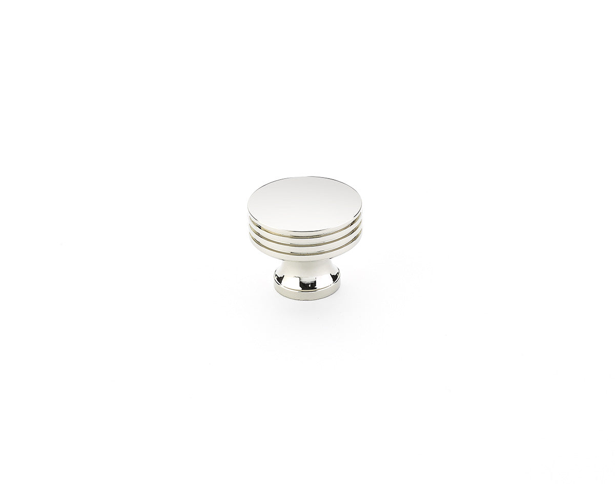 Schaub Menlo Park Ridged Knob 1-1/4" Polished Nickel