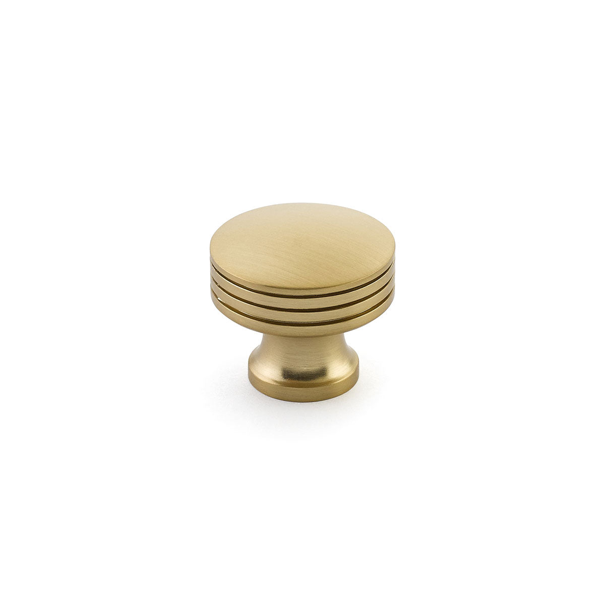 Schaub Menlo Park Ridged Knob 1-1/4" Signature Satin Brass