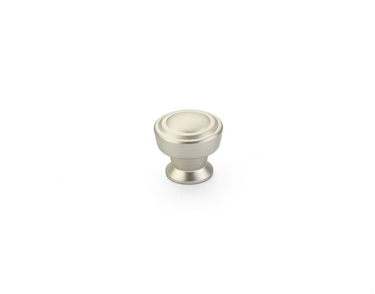 Schaub Menlo Park Stepped Round Knob 1-1/4" Satin Nickel