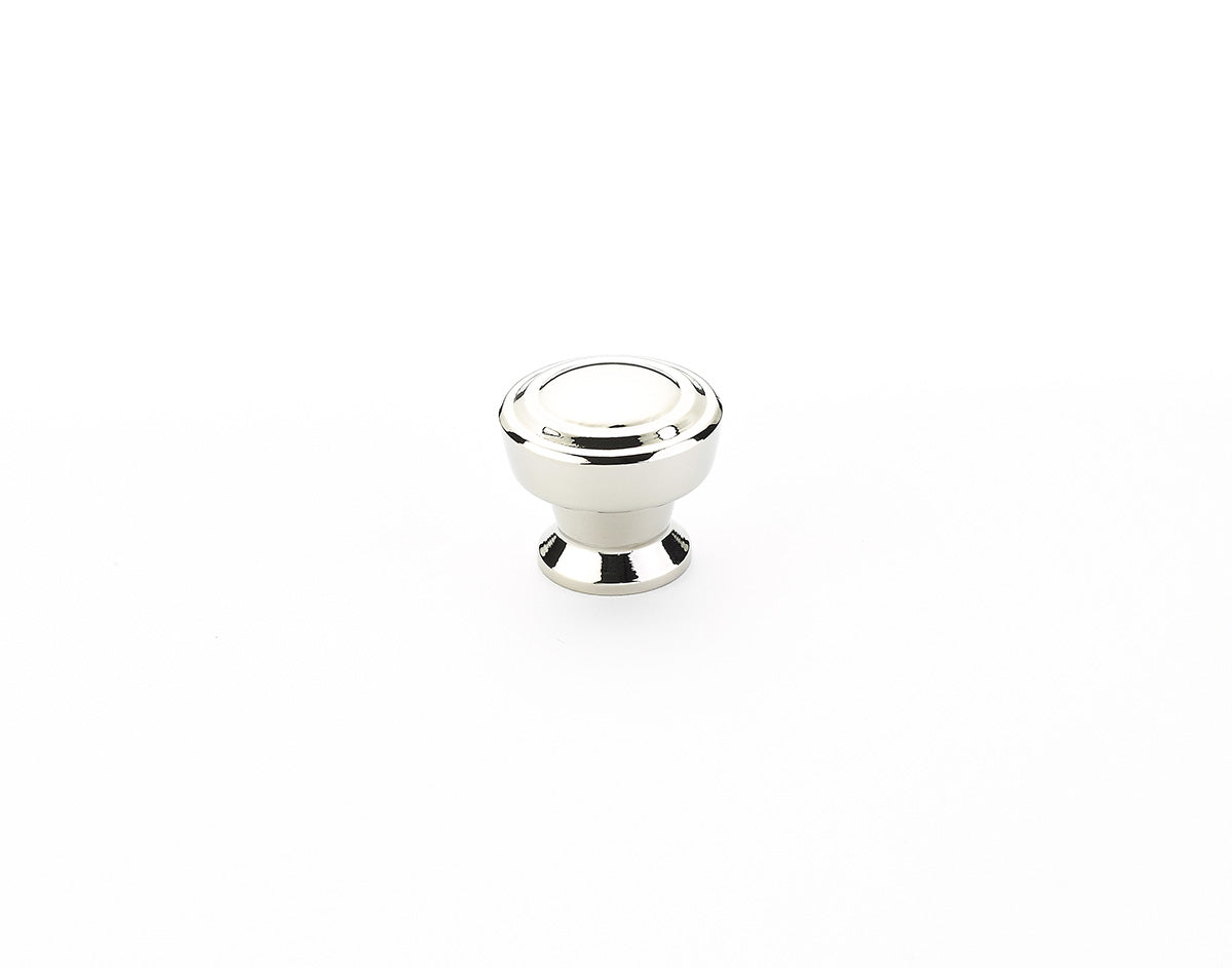 Schaub Menlo Park Stepped Round Knob 1-1/4" Polished Nickel