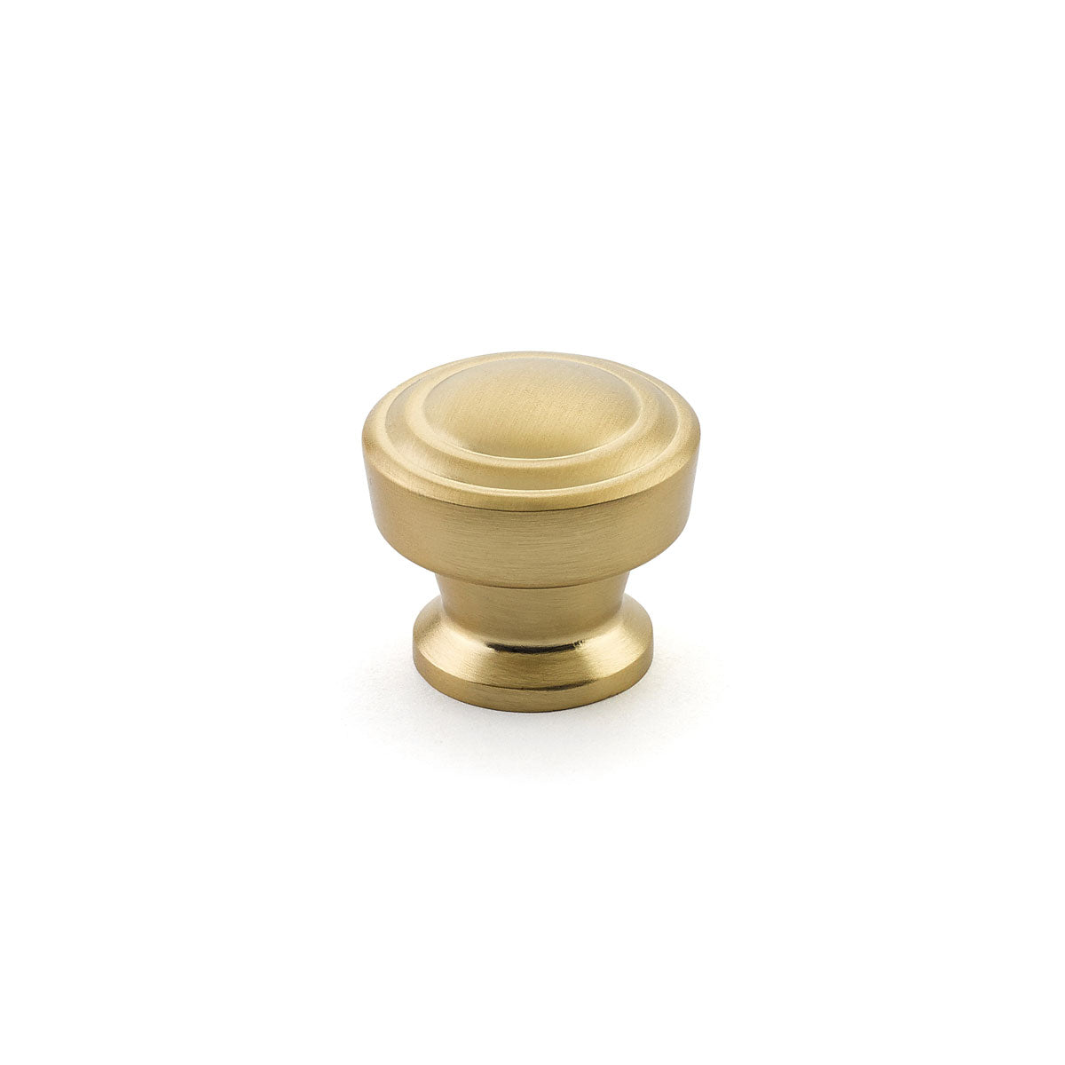 Schaub Menlo Park Stepped Round Knob 1-1/4" Signature Satin Brass