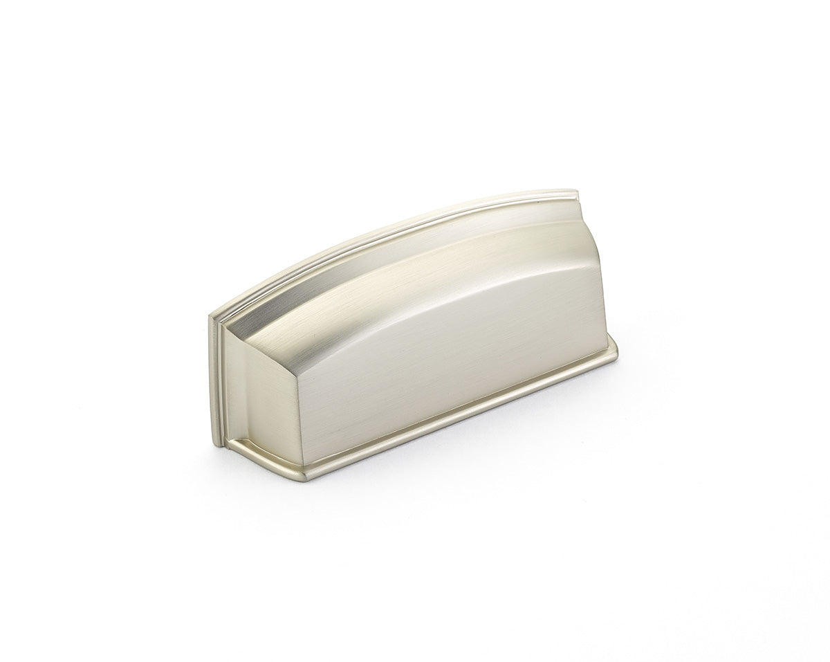 Schaub Menlo Park Cup Pull Satin Nickel 3-1/2" cc