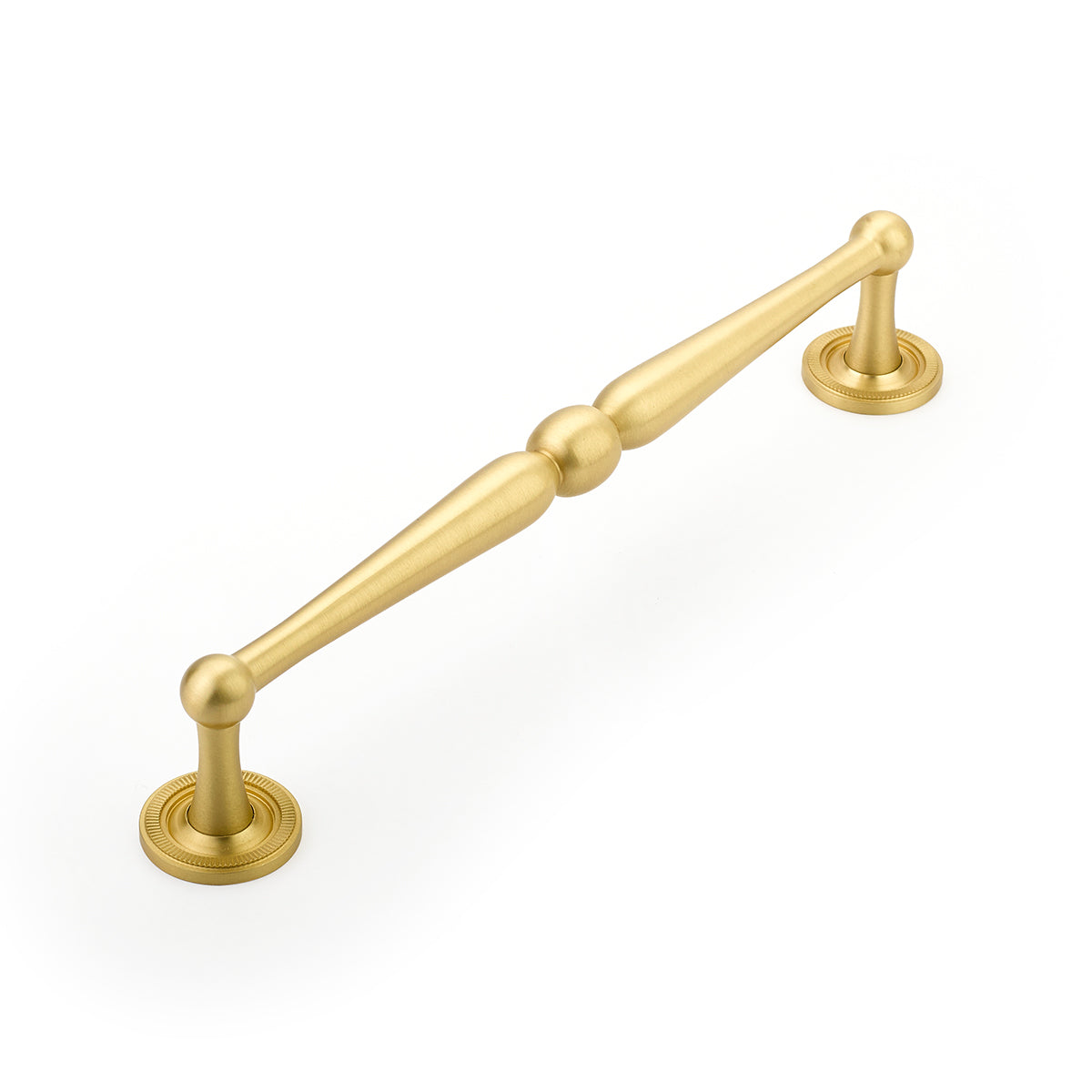 Schaub Atherton Pull 8" with knurled footplate Satin Brass