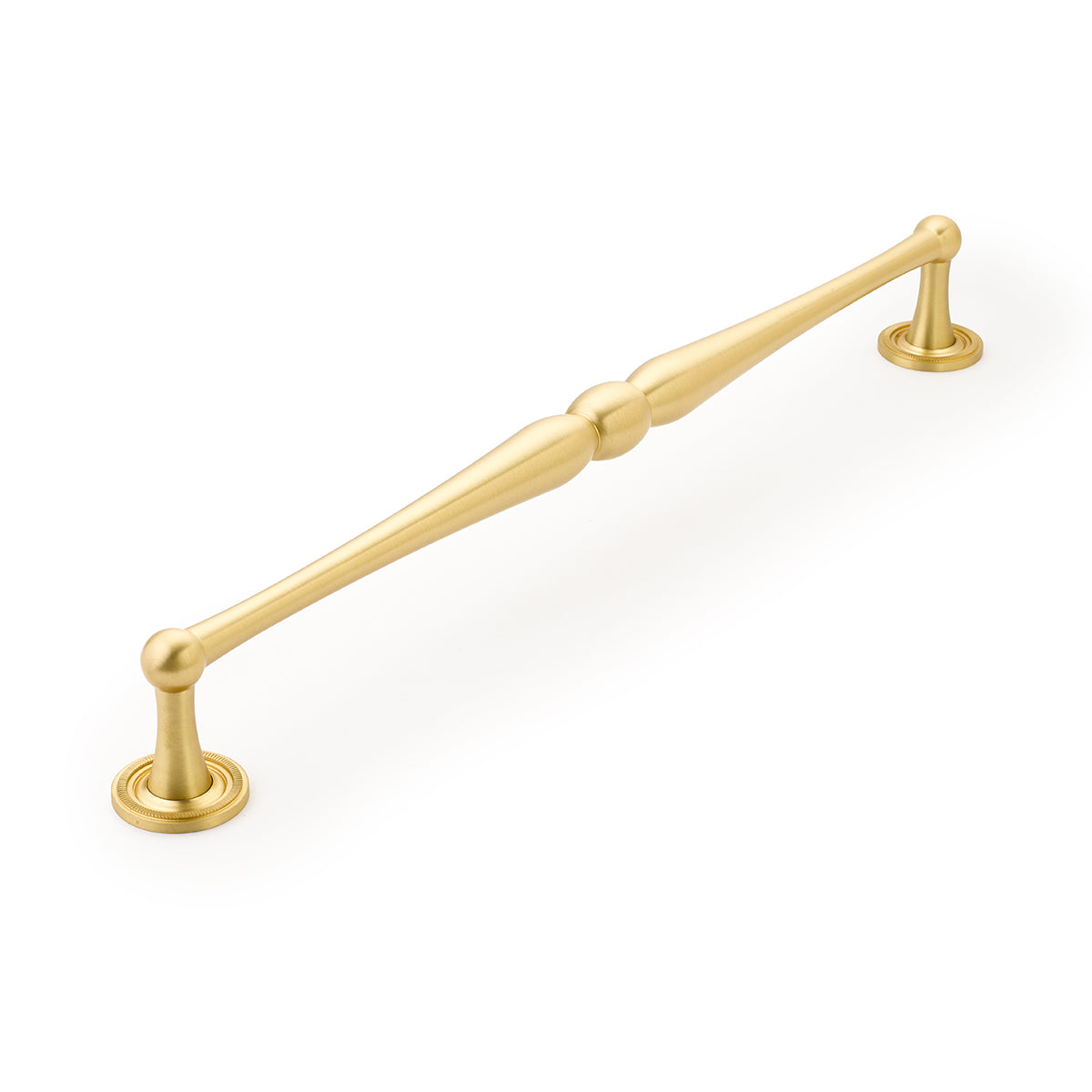Schaub Atherton Pull 15" with knurled footplate Satin Brass