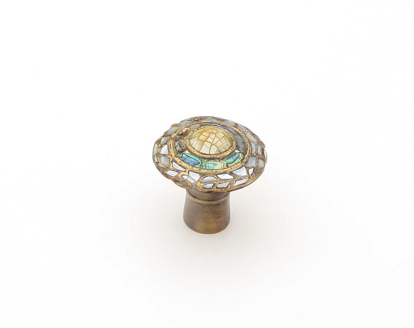Schaub Fair Isle Round Knob Imperial Shell 1" dia