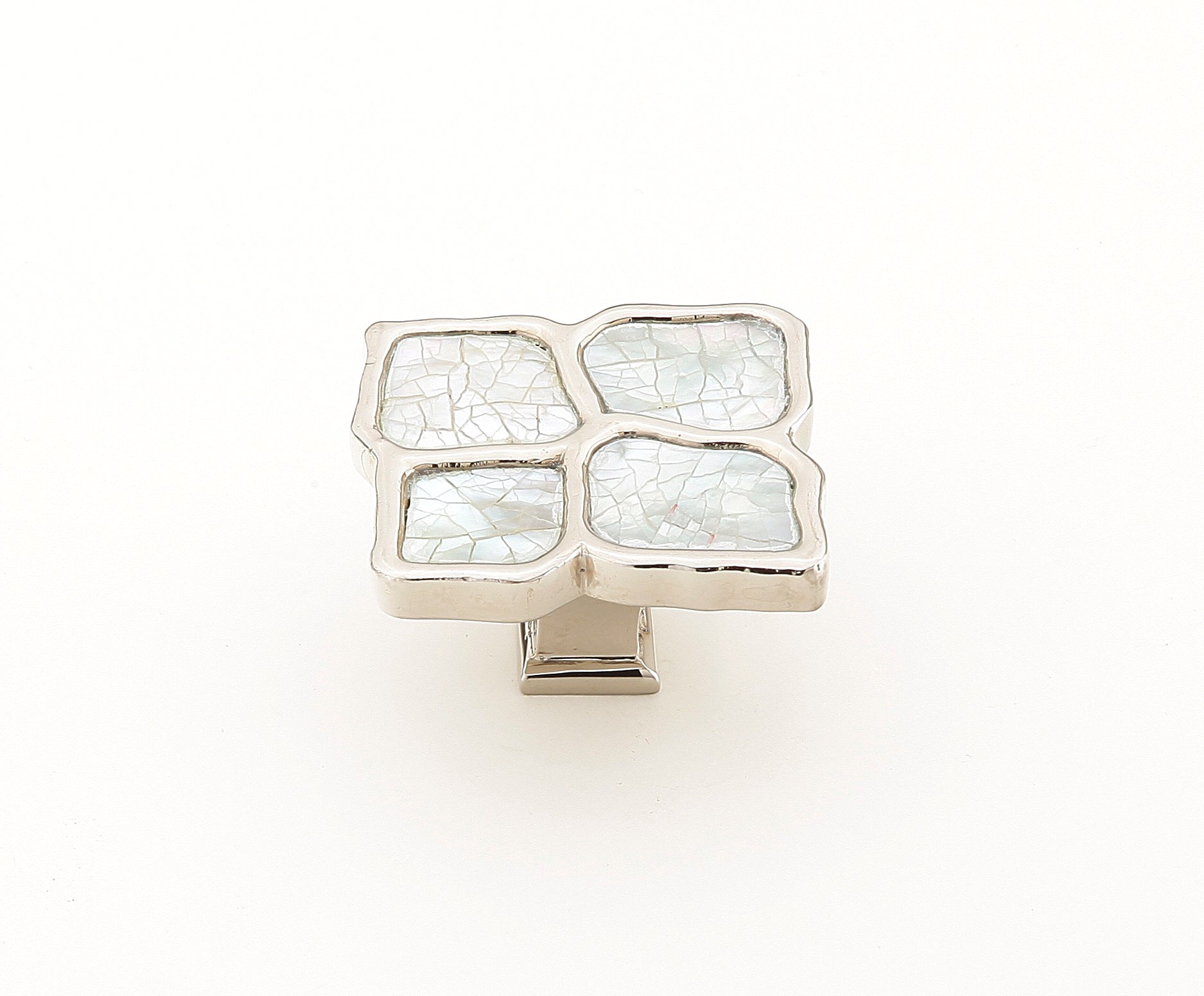 Schaub Mother of Pearl White Mother of Pearl on Solid Brass 1-1/2" Polished Nickel Finish
