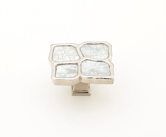 Schaub Mother of Pearl White Mother of Pearl on Solid Brass 1-1/2" Polished Nickel Finish