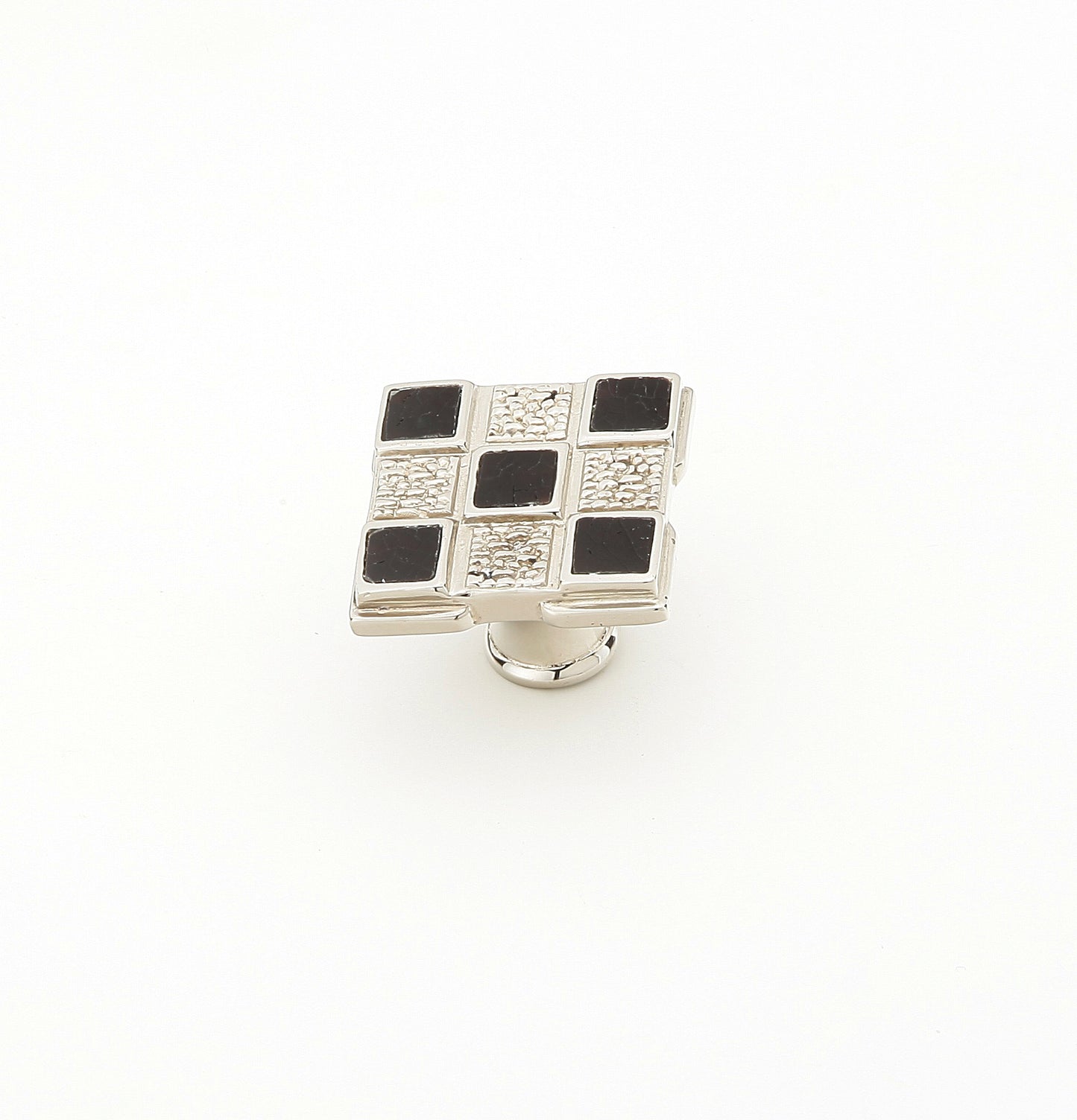 Schaub Avalon Bay Square Knob Black Mother of Pearl inlaid on Solid Brass 9 sections