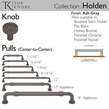 Top Knobs Holden Length Mushroom Knob