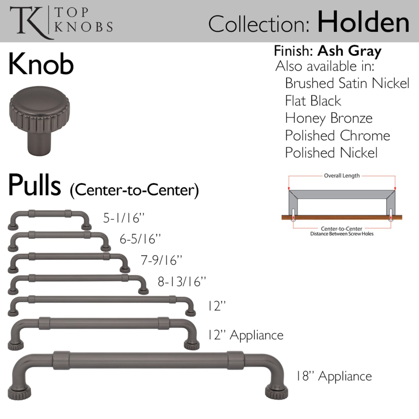 Top Knobs Holden Bar Pull