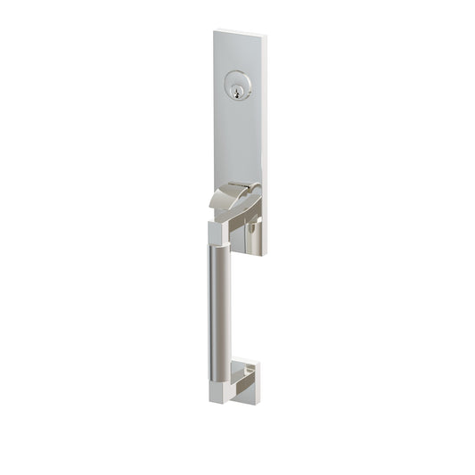 Emtek SELECT L-Square Smooth Monolithic Entrance Handleset – Polished Nickel