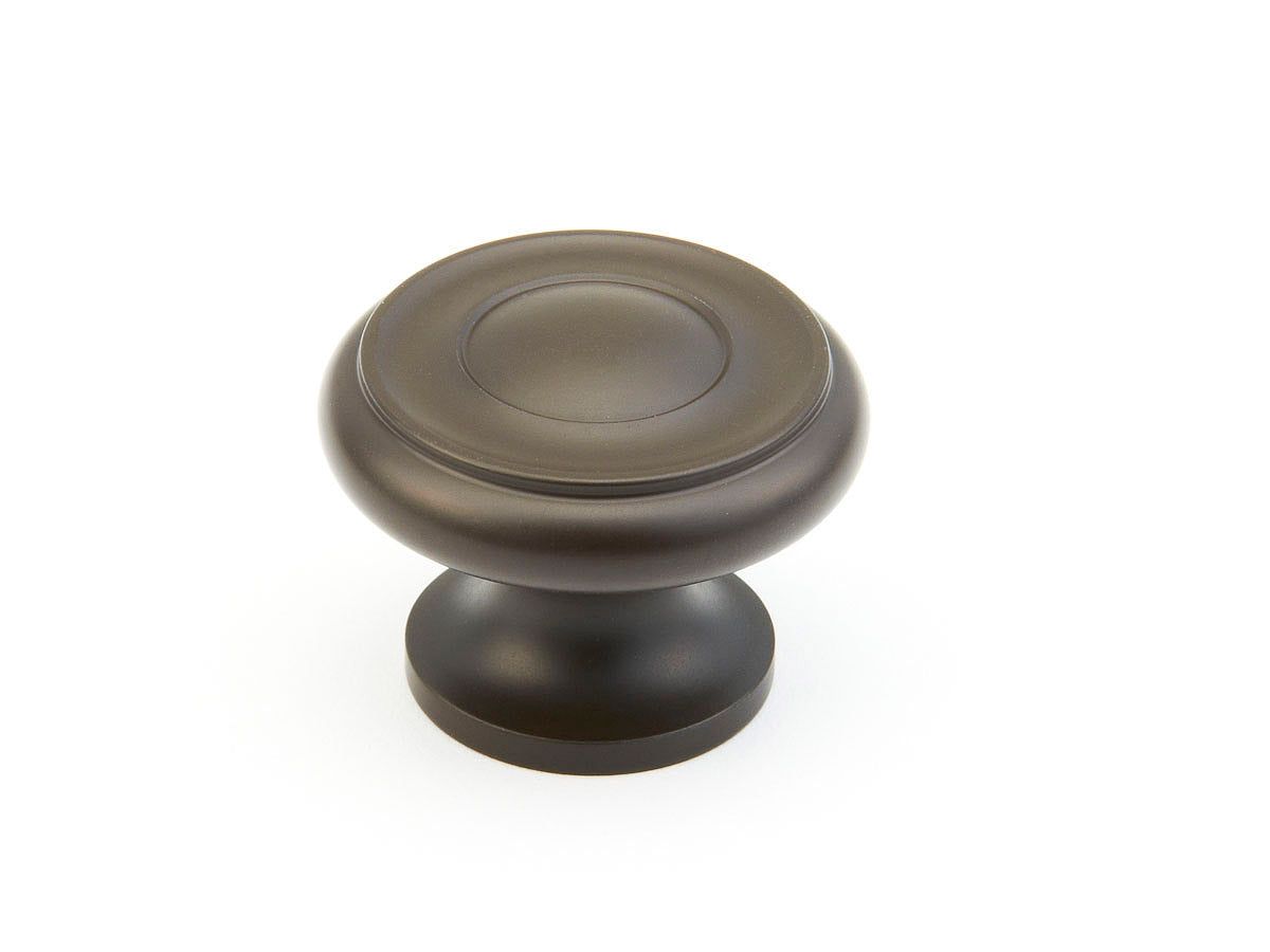 Schaub Traditional / Colonial Stepped Round Knob 1-1/4" Oil Rubbed Bronze