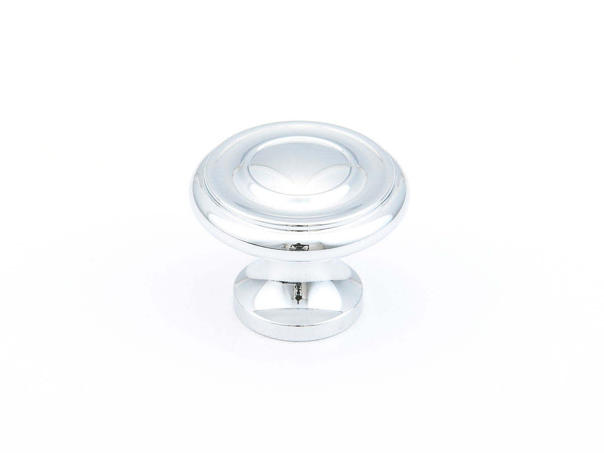 Schaub Traditional / Colonial Stepped Round Knob 1-1/4" Polished Chrome