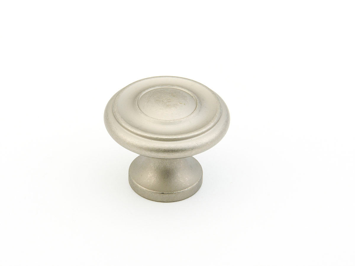 Schaub Traditional Stepped Round Knob 1-1/4" Distressed Nickel
