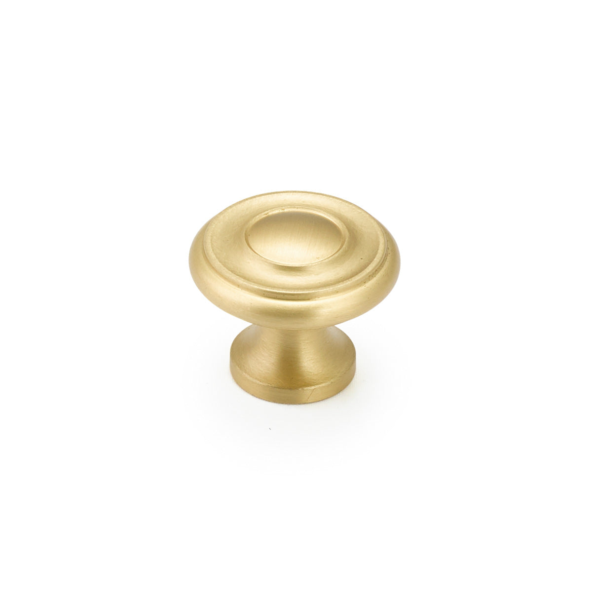 Schaub Colonial Stepped Round Knob 1-1/4" Satin Brass
