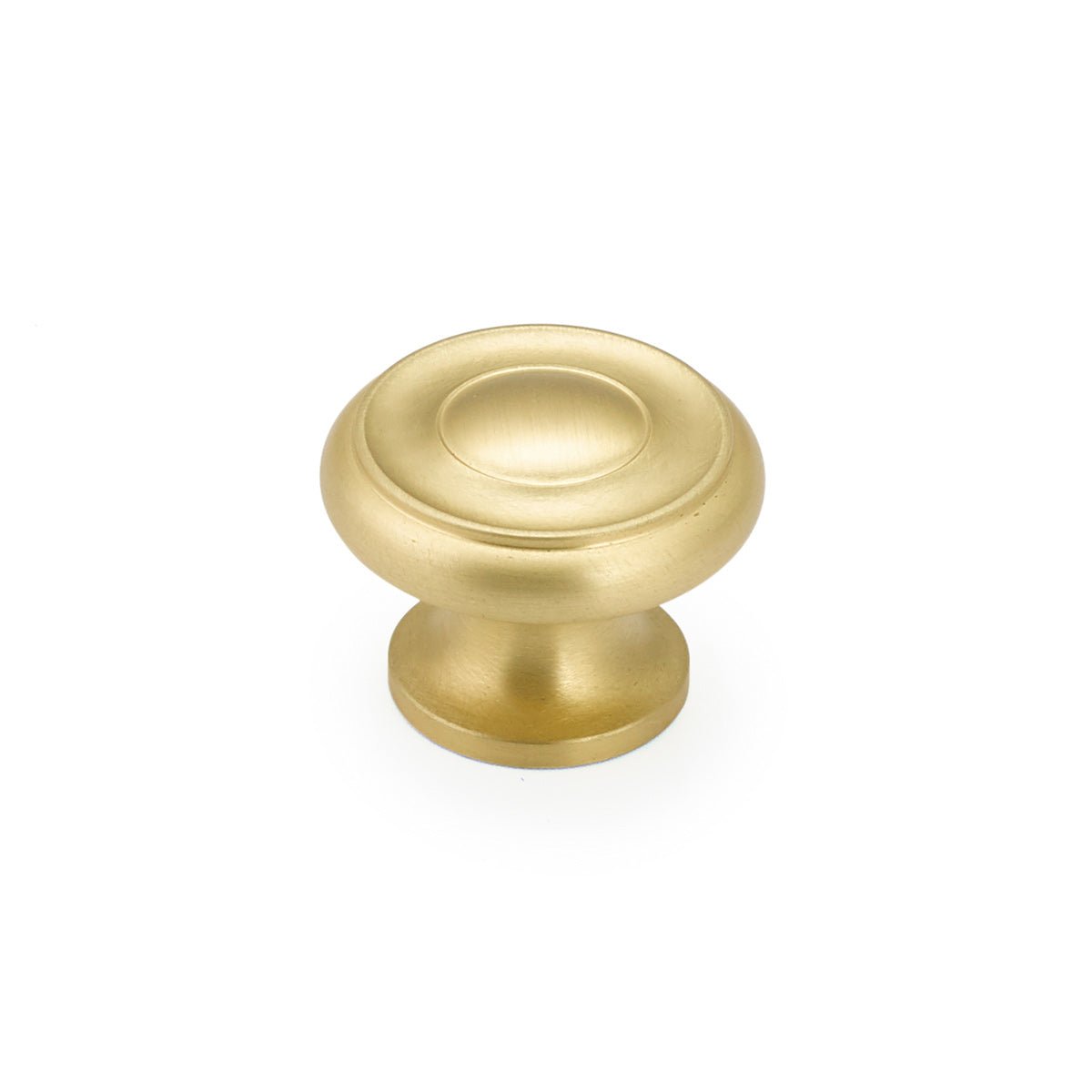 Schaub Colonial Stepped Round Knob 1-1/2" Satin Brass