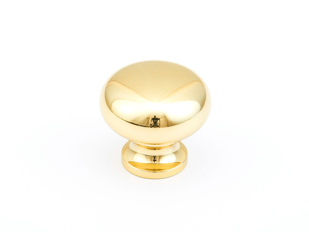 Schaub Traditional Round Knob 1-1/4" Polished Brass