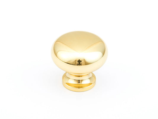 Schaub Traditional Round Knob 1-1/4" Polished Brass
