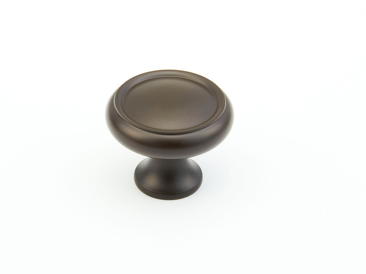 Schaub Traditional / Country Rimmed Round Knob 1-1/4" Oil Rubbed Bronze