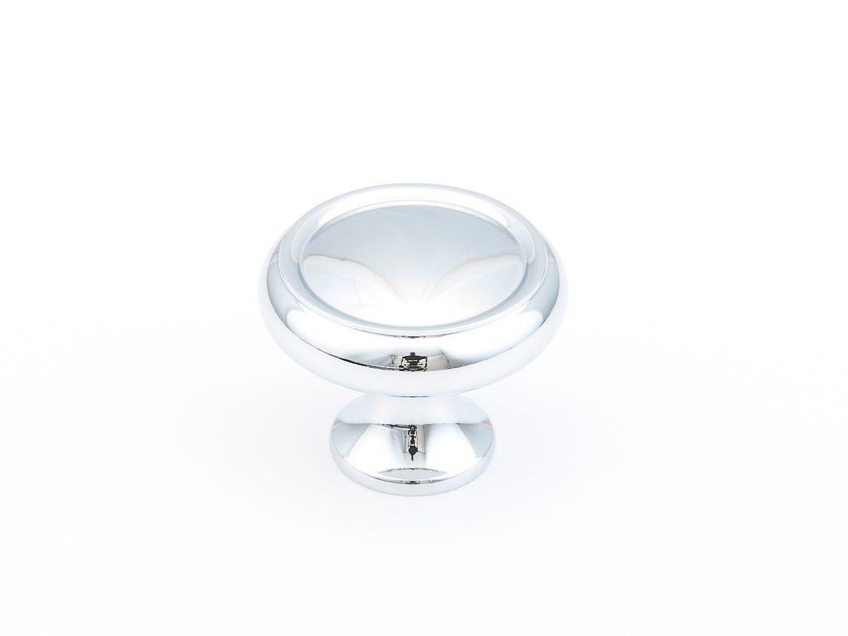 Schaub Traditional / Country Rimmed Round Knob 1-1/4" Polished Chrome