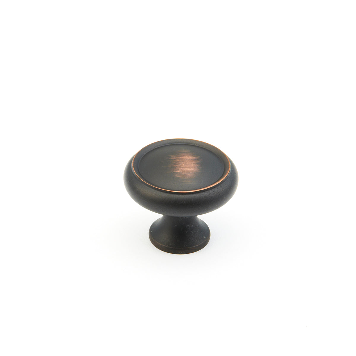 Schaub Traditional Rimmed Round Knob 1-1/4" Michelangelo Bronze