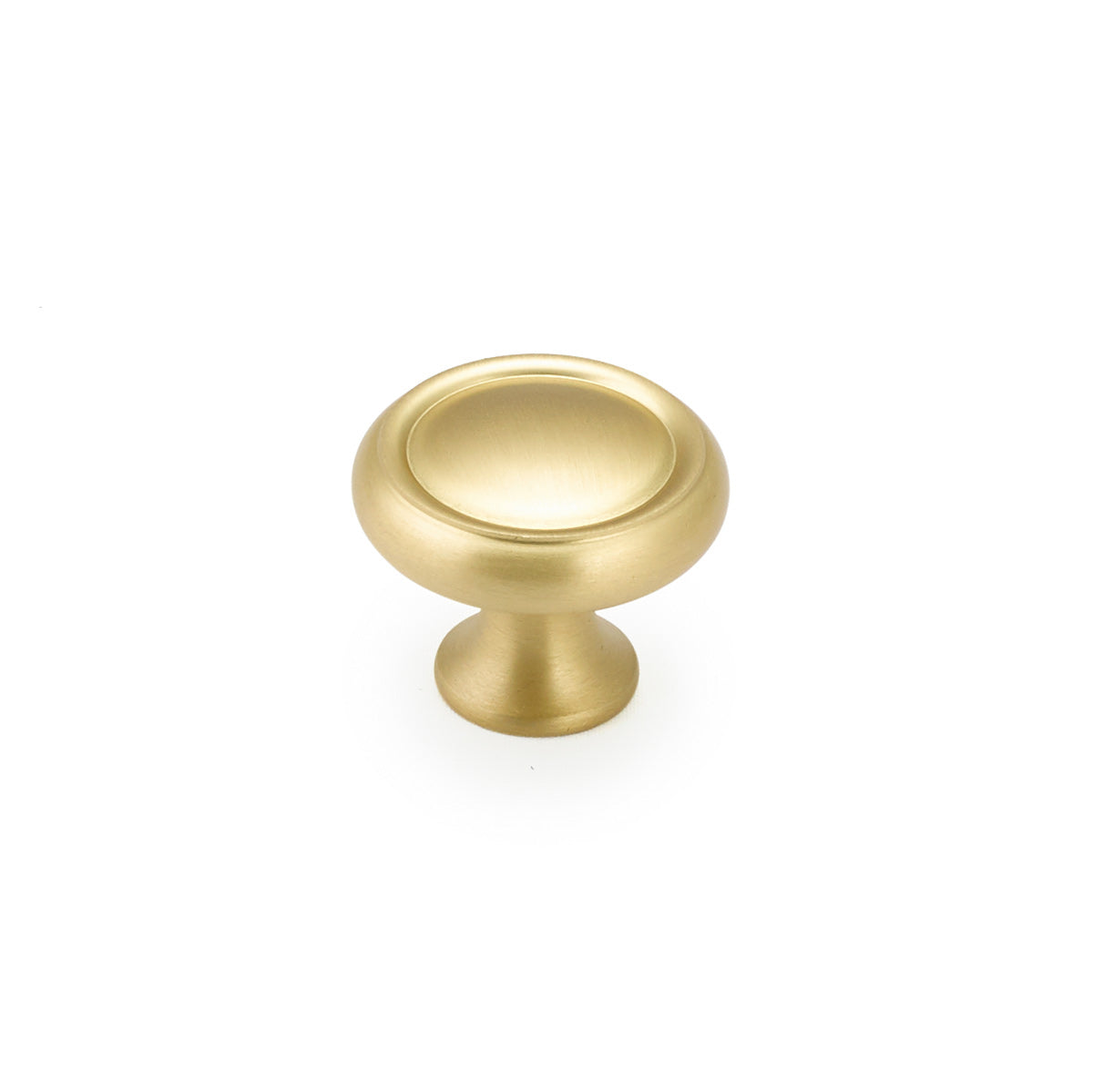 Schaub Country Rimmed Round Knob 1-1/4" Satin Brass