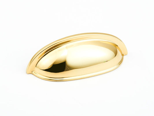 Schaub Traditional Cup Pull 3" Polished Brass