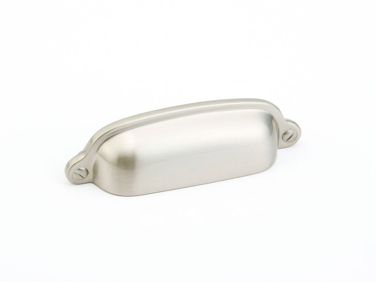 Schaub Country Cup Pull Satin Nickel  3" cc