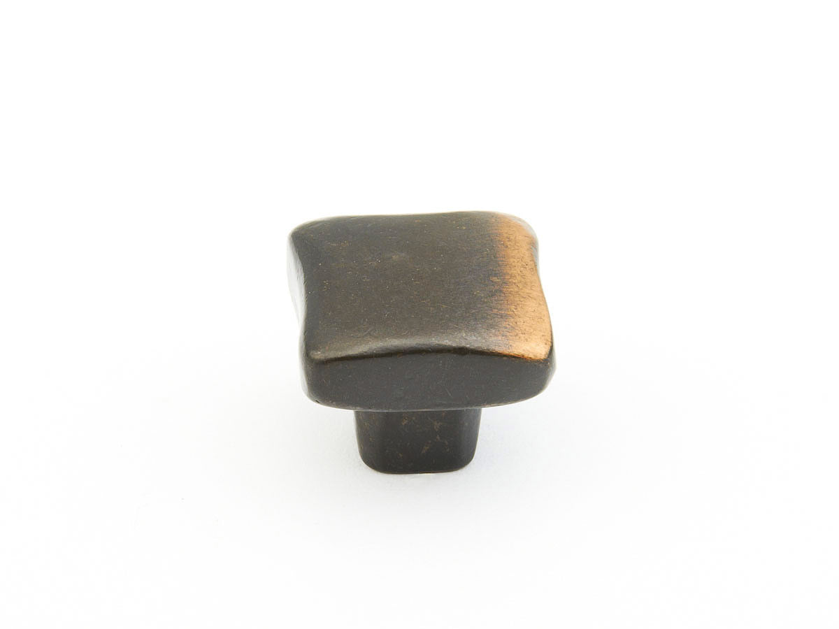 Schaub Vinci Soft Square Knob 1" Antique Bronze