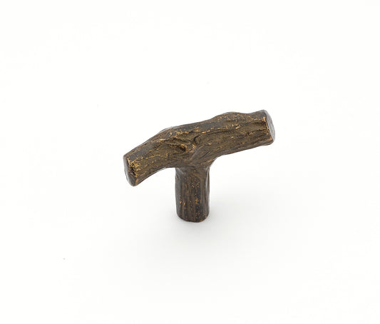 Schaub Mountain Twig T-Knob 2" Antique Bronze
