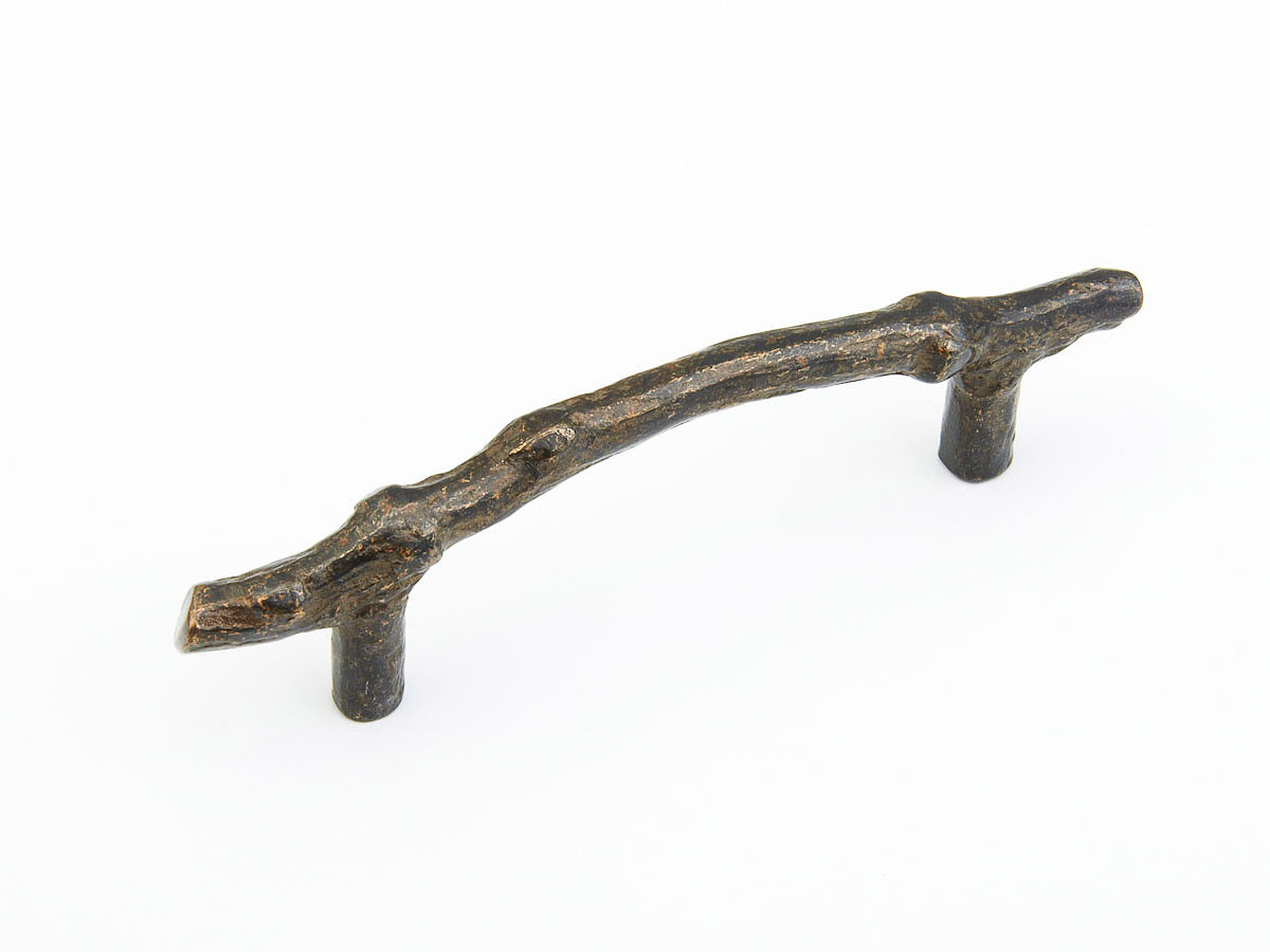 Schaub Mountain Twig Pull 4" Antique Bronze