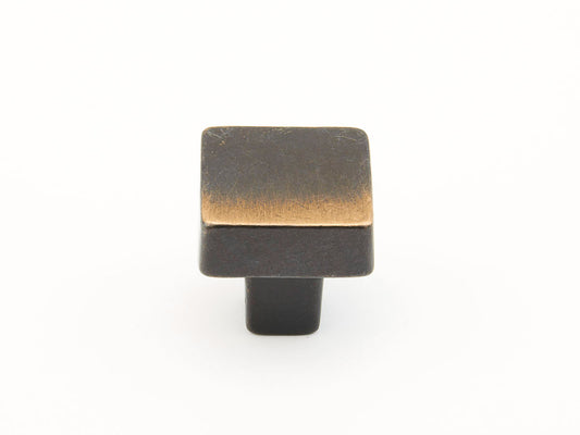 Schaub Vinci Square Knob 1-1/4" Antique Bronze