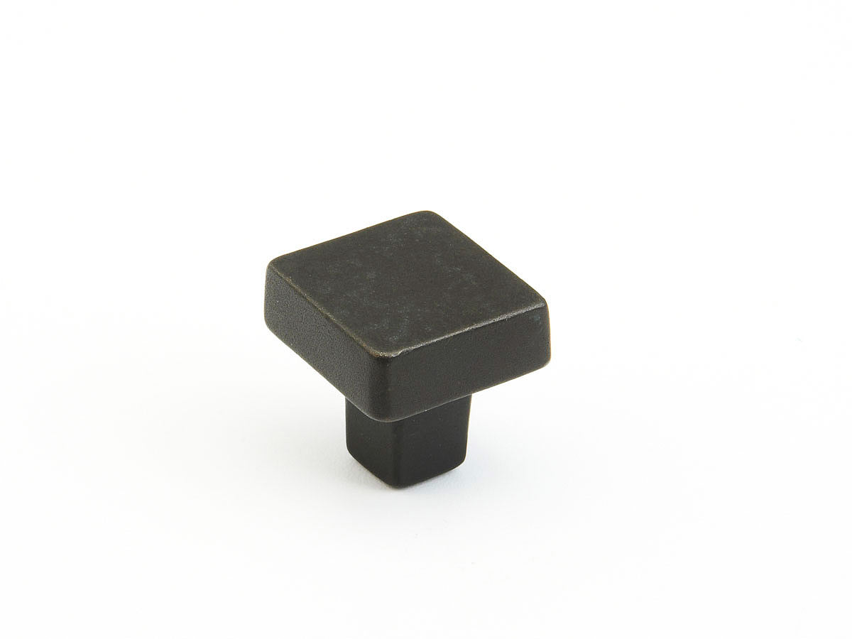 Schaub Vinci Square Knob 1-1/4" Black Bronze
