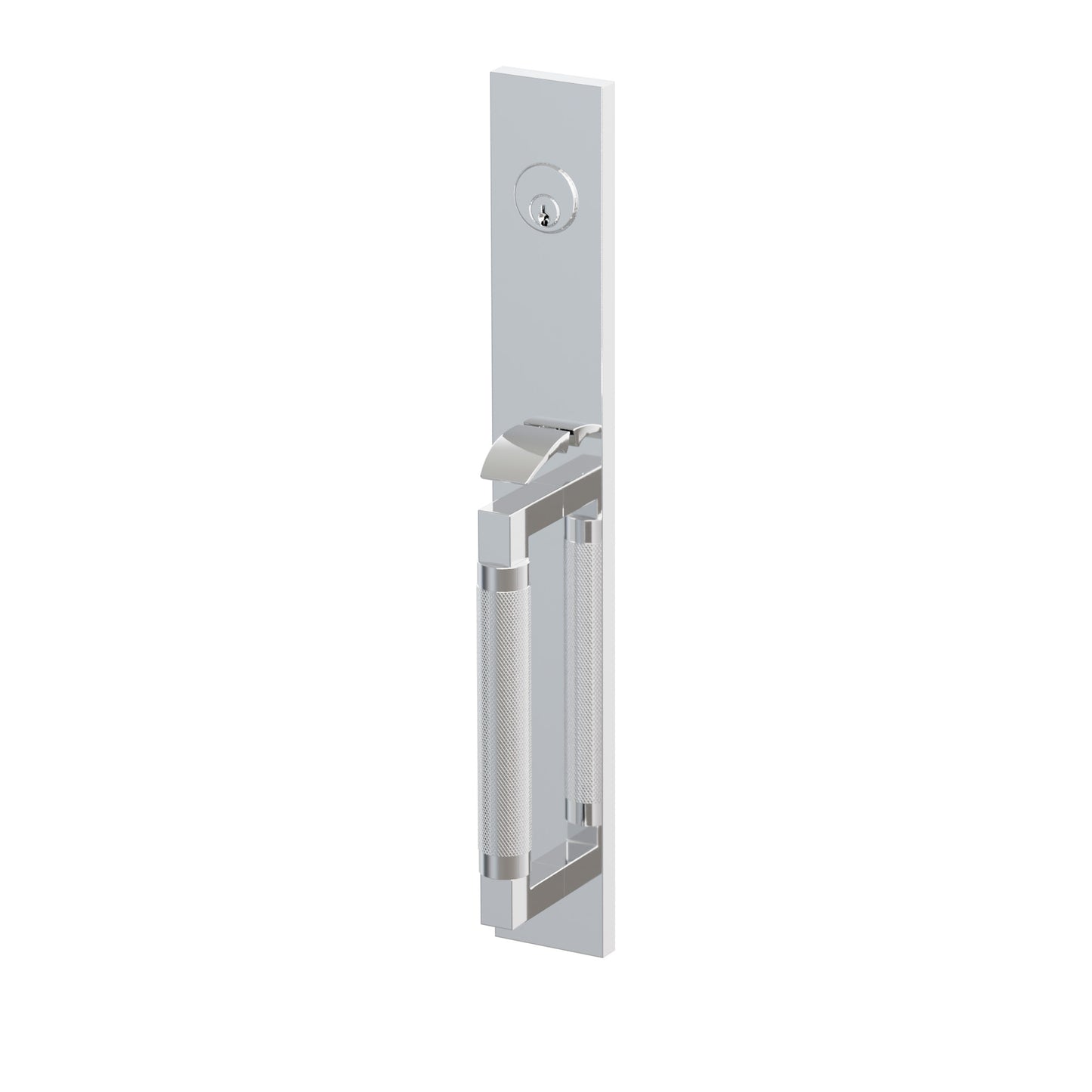 Emtek SELECT L-Square Knurled Full Length Mortise Entrance Handleset – Polished Chrome