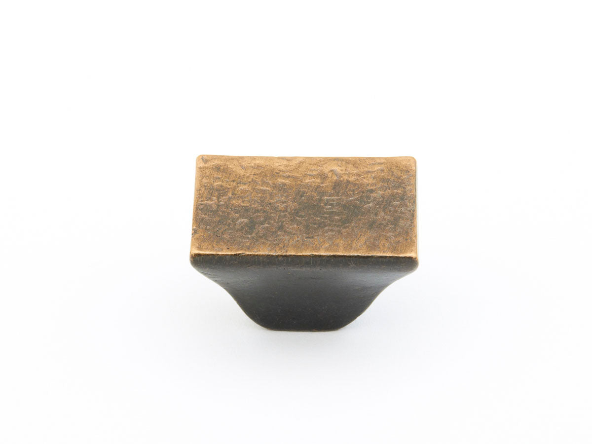 Schaub Vinci Rectangular Knob 1-1/4" Antique Bronze