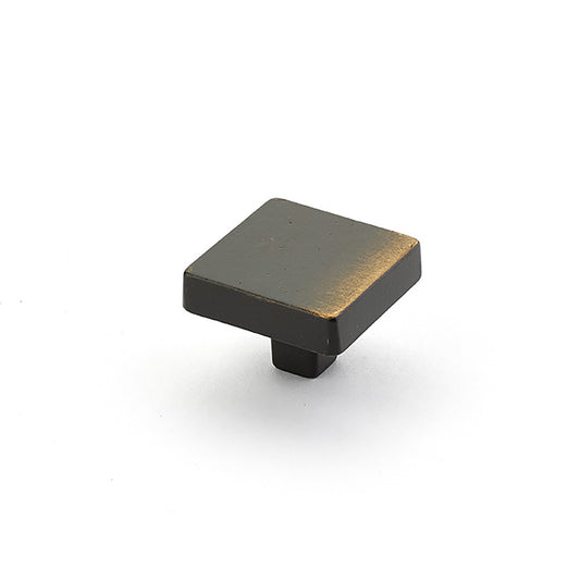 Schaub Vinci Large Square Knob 1-3/4" Antique Bronze