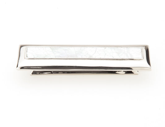 Schaub Mother of Pearl Rectangle Pull with Mother of Pearl Inlay and Polished Nickel  3" cc