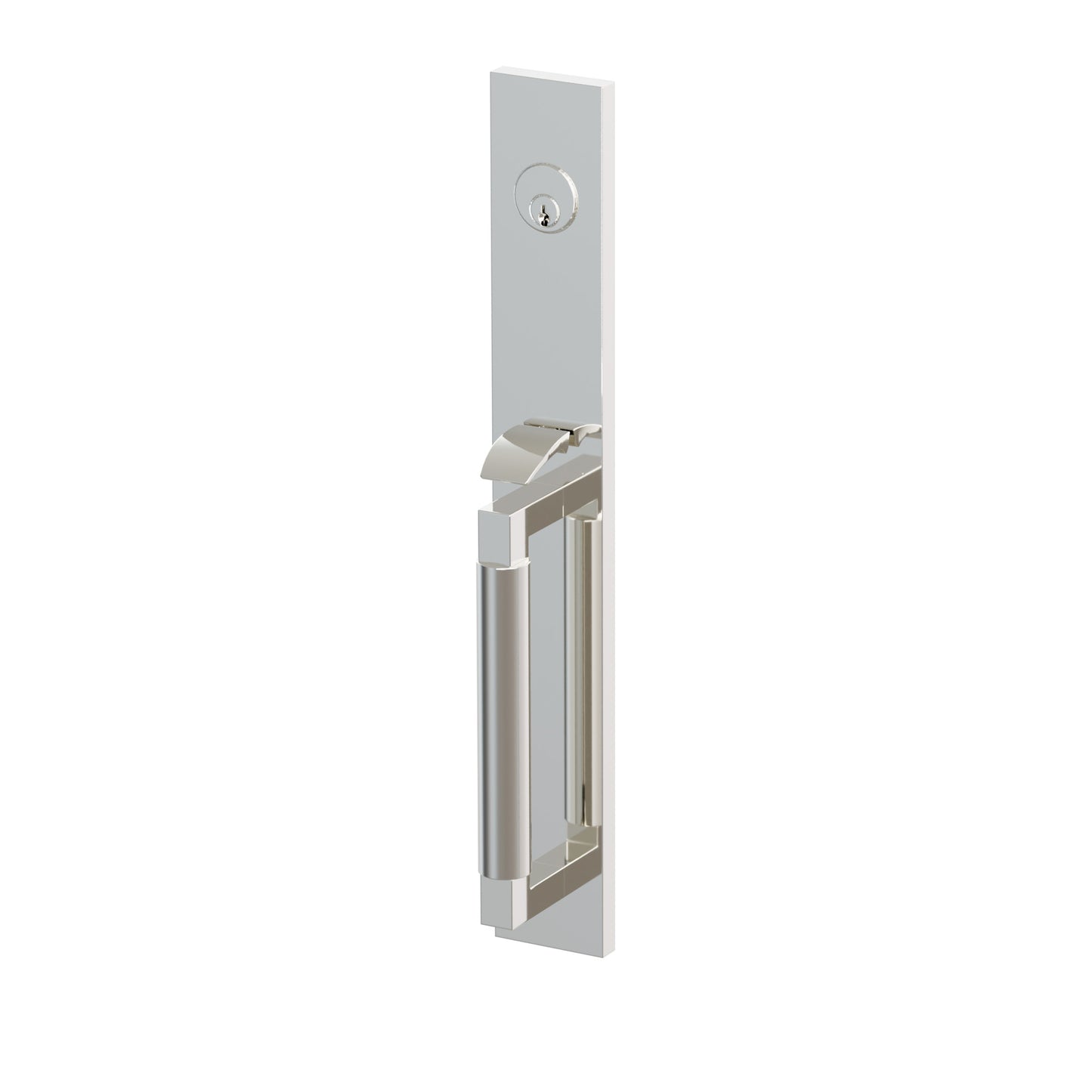 Emtek SELECT L-Square Smooth Full Length Entrance Handleset – Polished Nickel