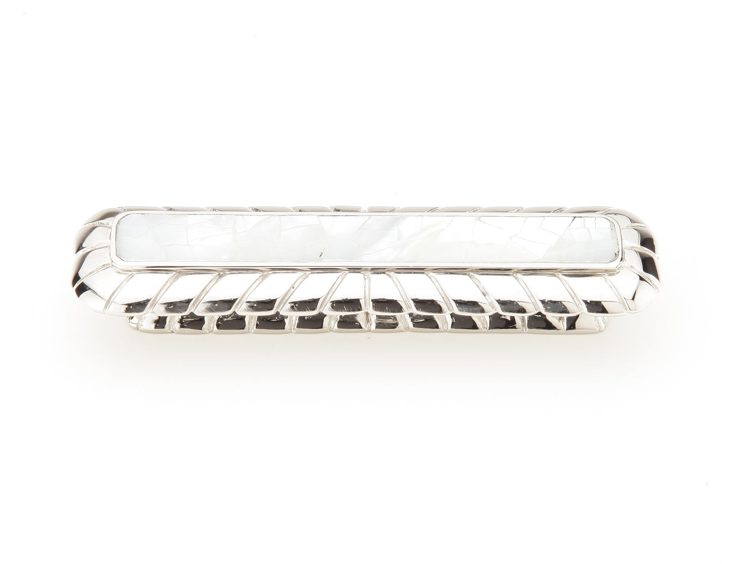 Schaub Mother of Pearl Mother of Pearl inlaid on Solid Brass 3" Polished Nickel Pull